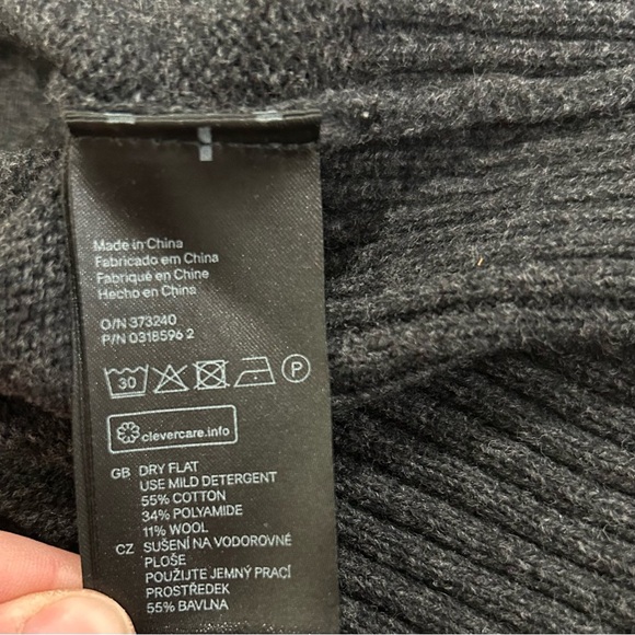 H&M LOGG Boxing Polar Bear Long Knit Tunic Sweater Gray Cotton Wool Blend Size S - Picture 5 of 7